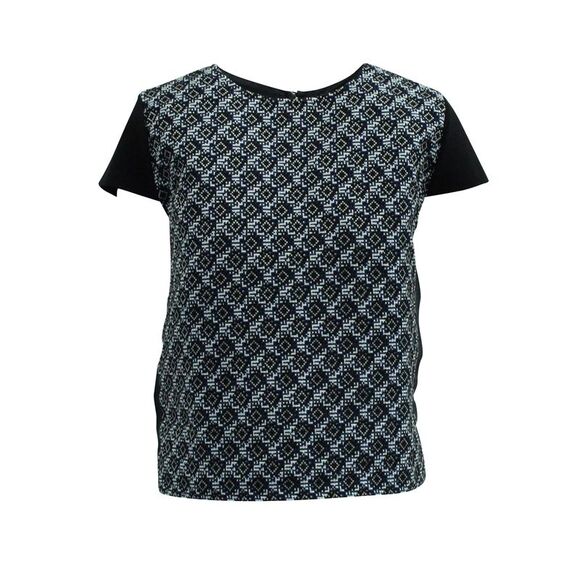 Maje Printed Blouse in Black Silk